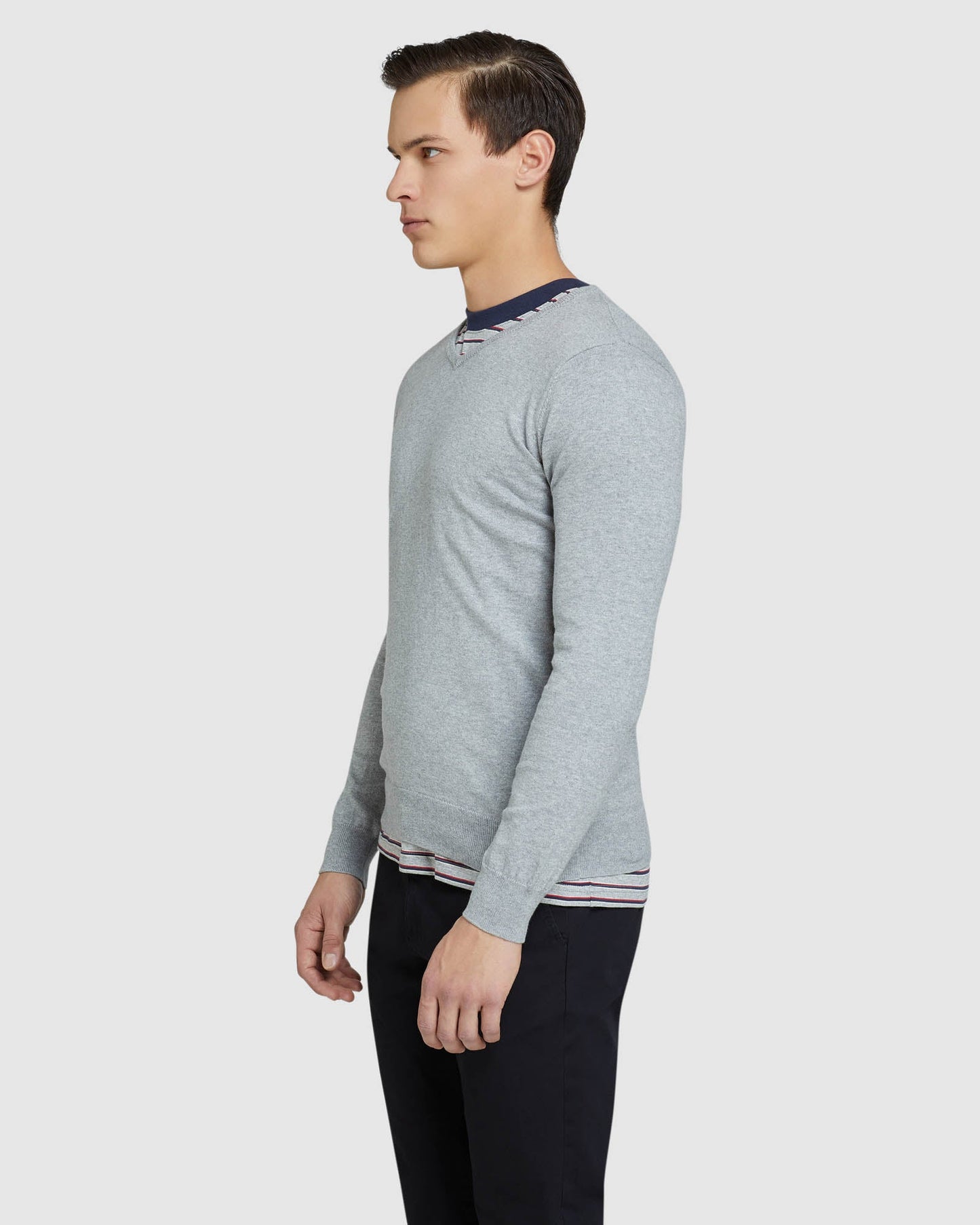 Cotton Cashmere V-Neck Pullover