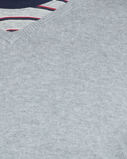 Cotton Cashmere V-Neck Pullover