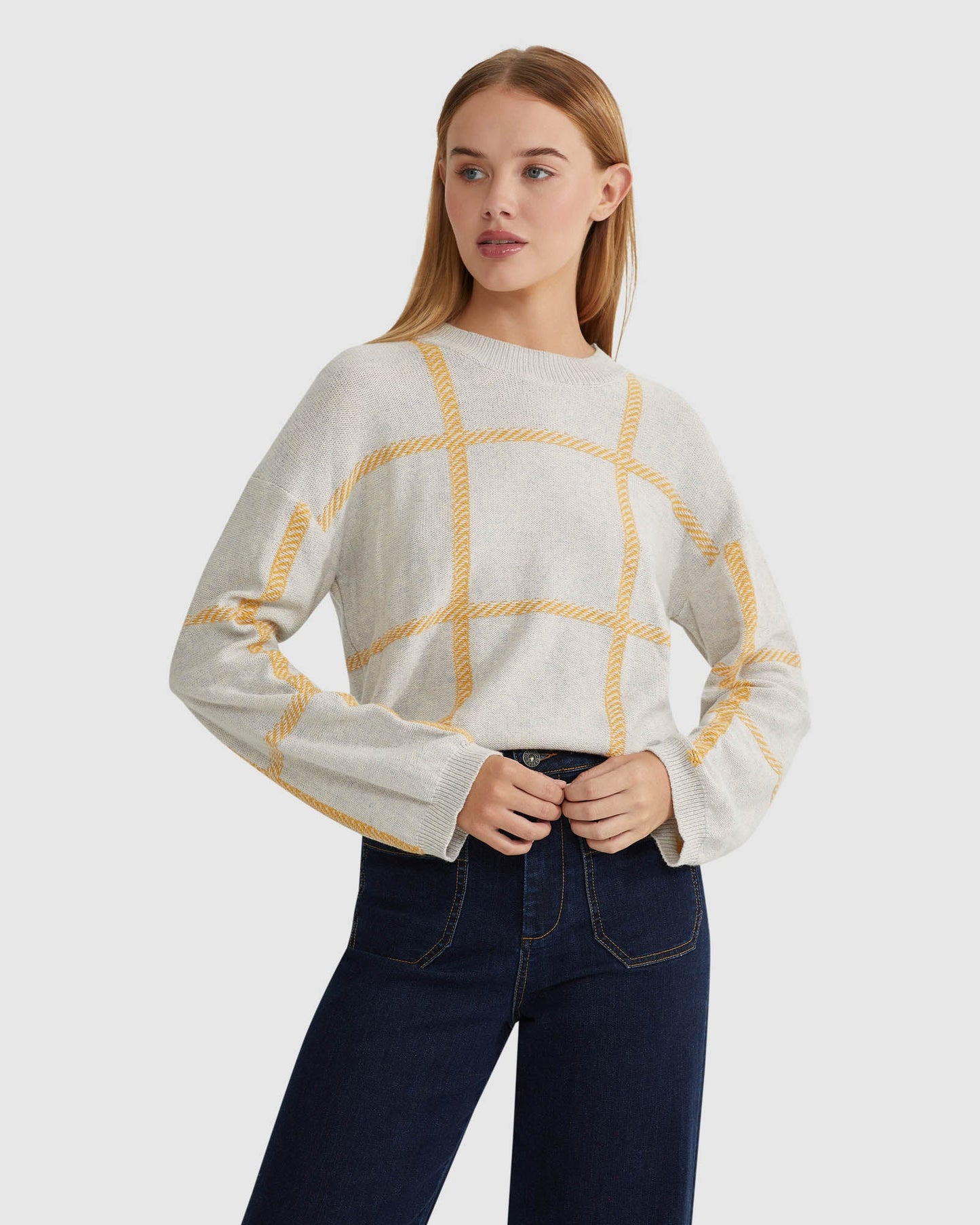 Peggy Graphic Crew Neck Knit Top