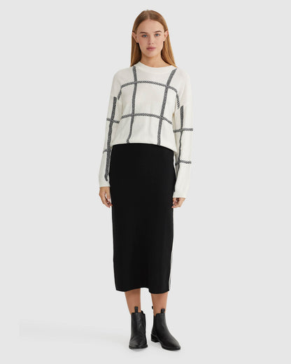 Peggy Graphic Crew Neck Knit Top