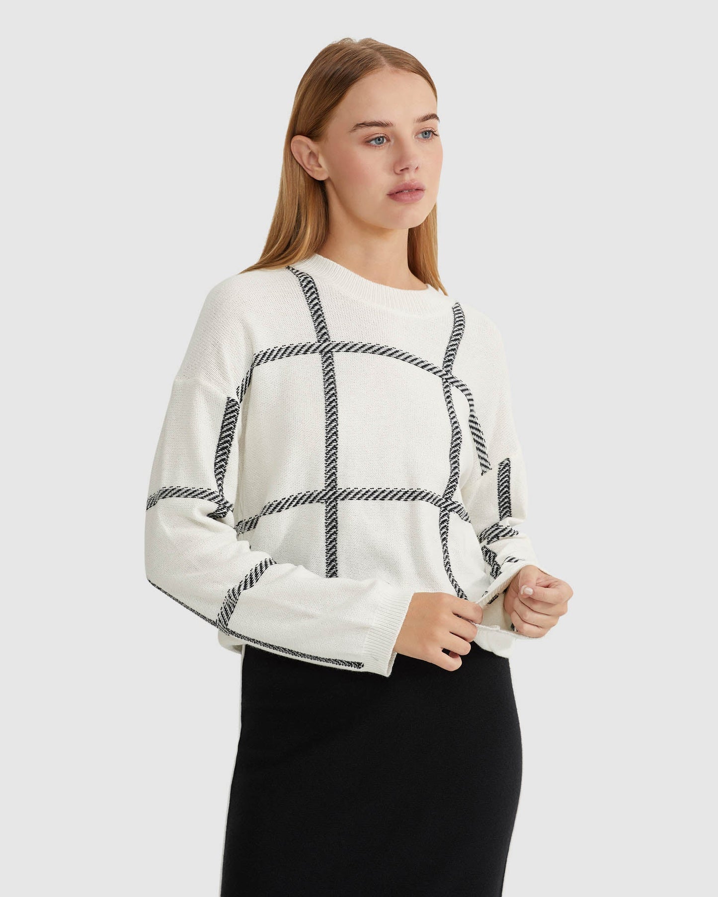 Peggy Graphic Crew Neck Knit Top