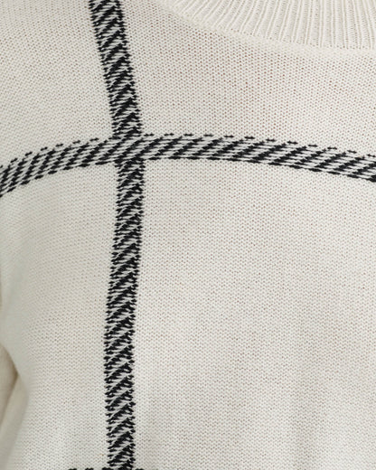 Peggy Graphic Crew Neck Knit Top