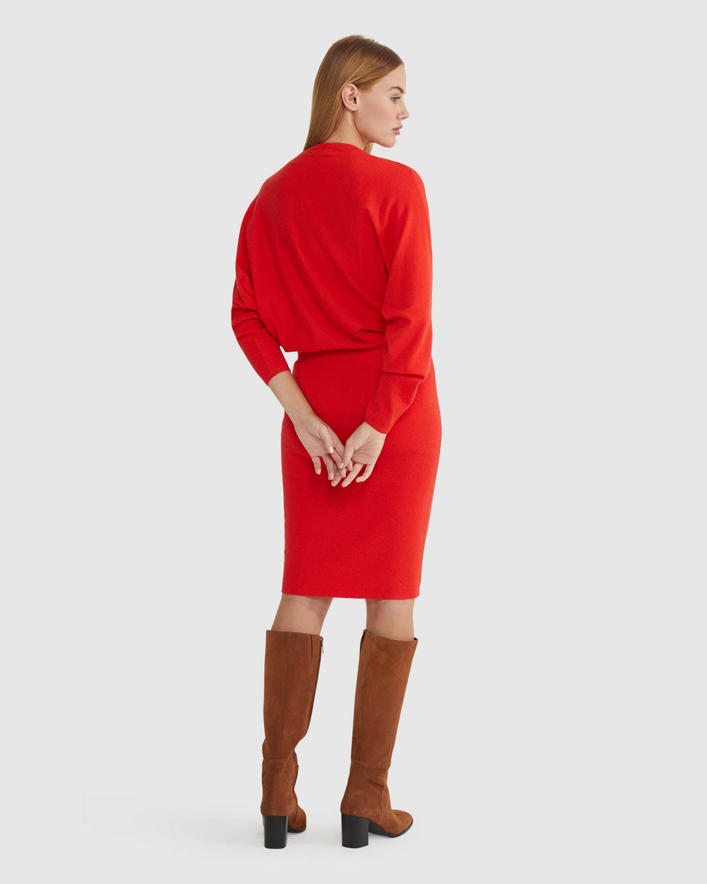 Francesca V-Neck Rib Knitted Dress