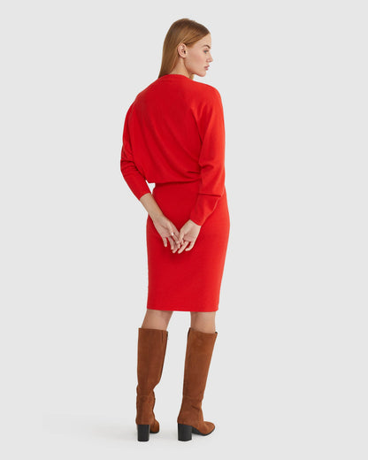 Francesca V-Neck Rib Knitted Dress