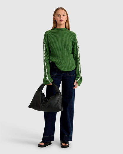 Sierra Knit Top With Contrast Stitch