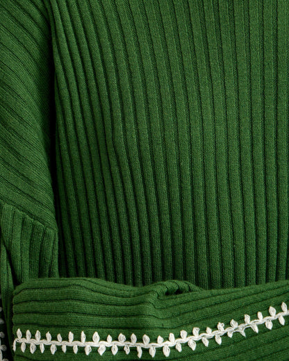Sierra Knit Top With Contrast Stitch