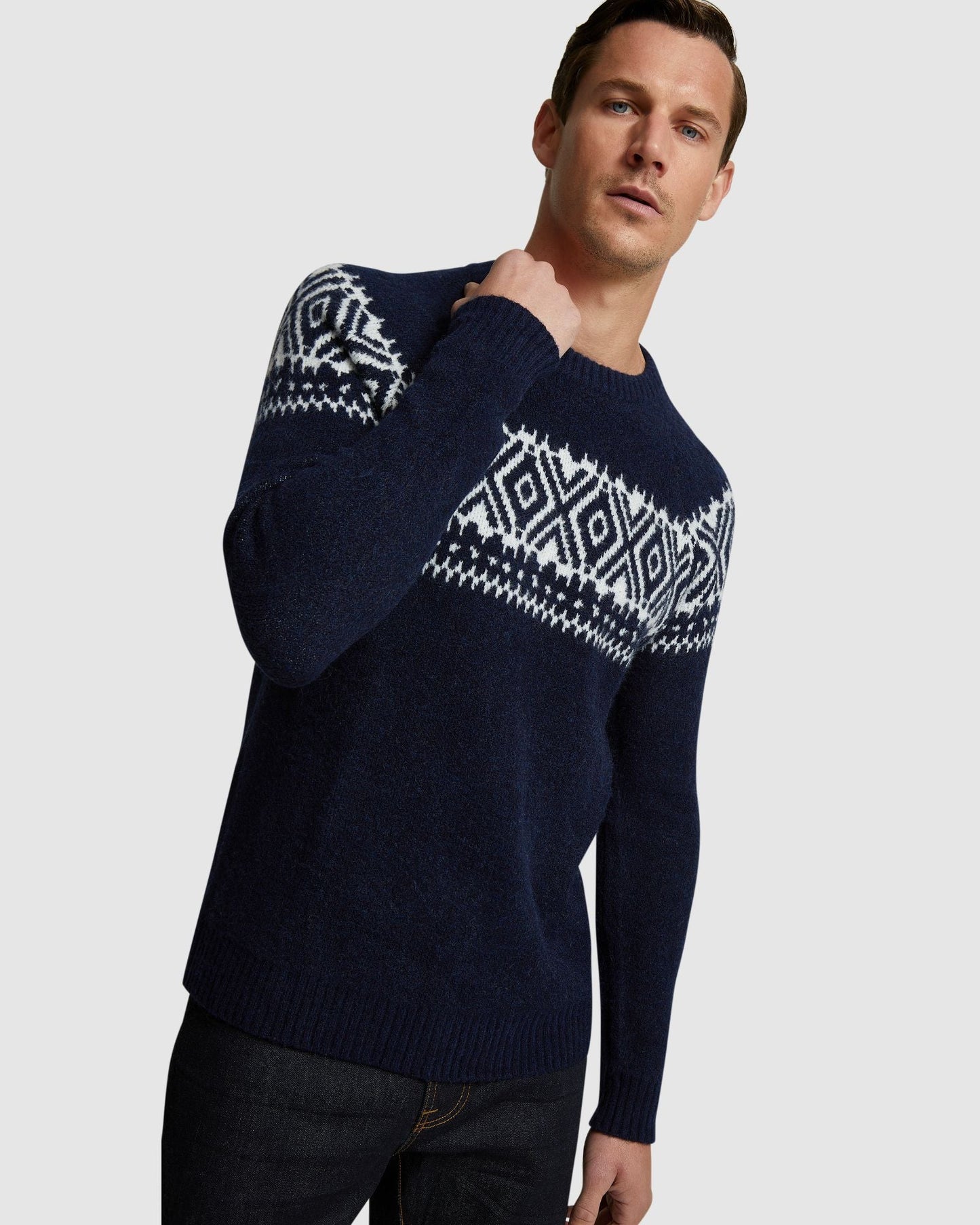 Lachie Pattern Crew Neck Knit Top