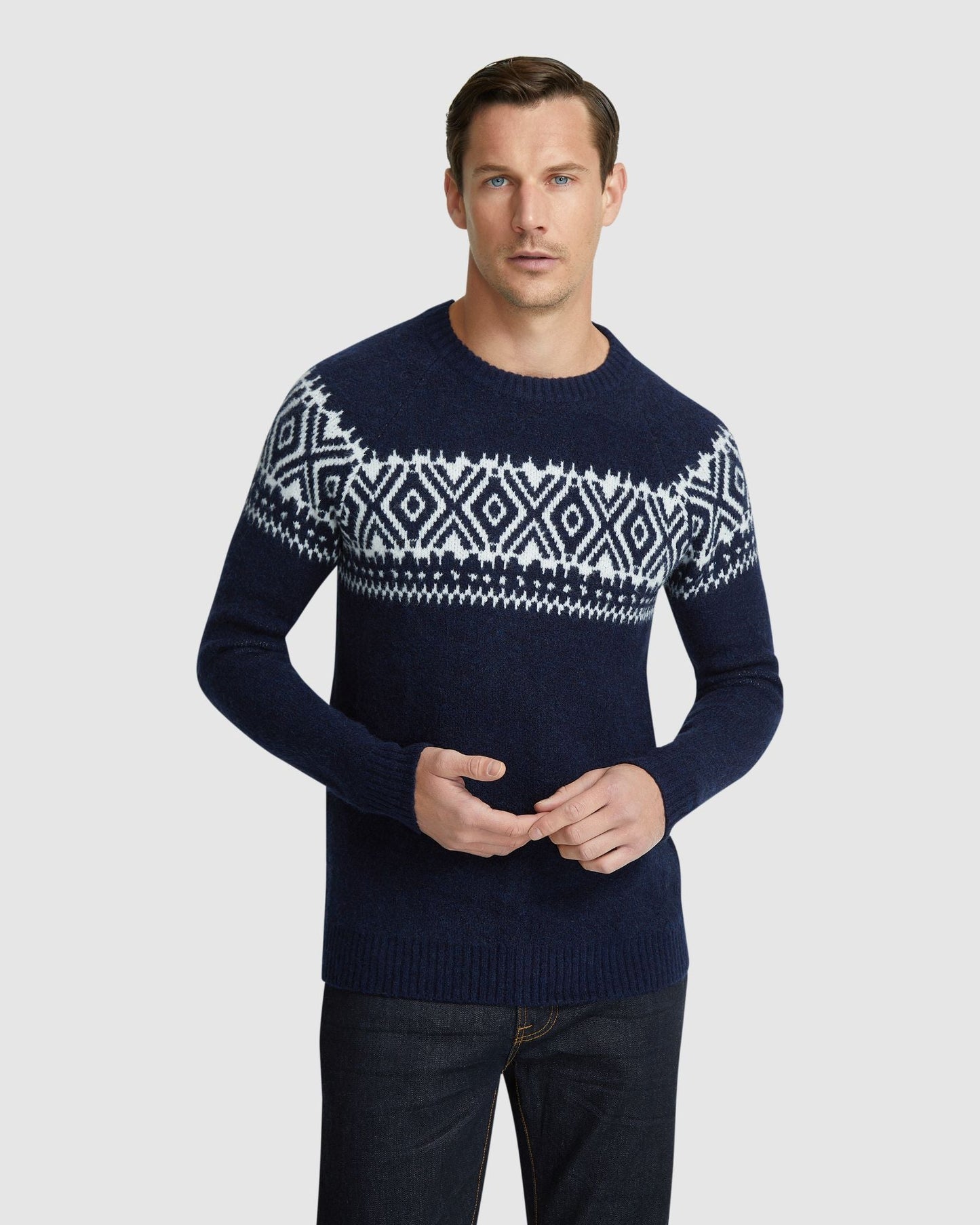 Lachie Pattern Crew Neck Knit Top