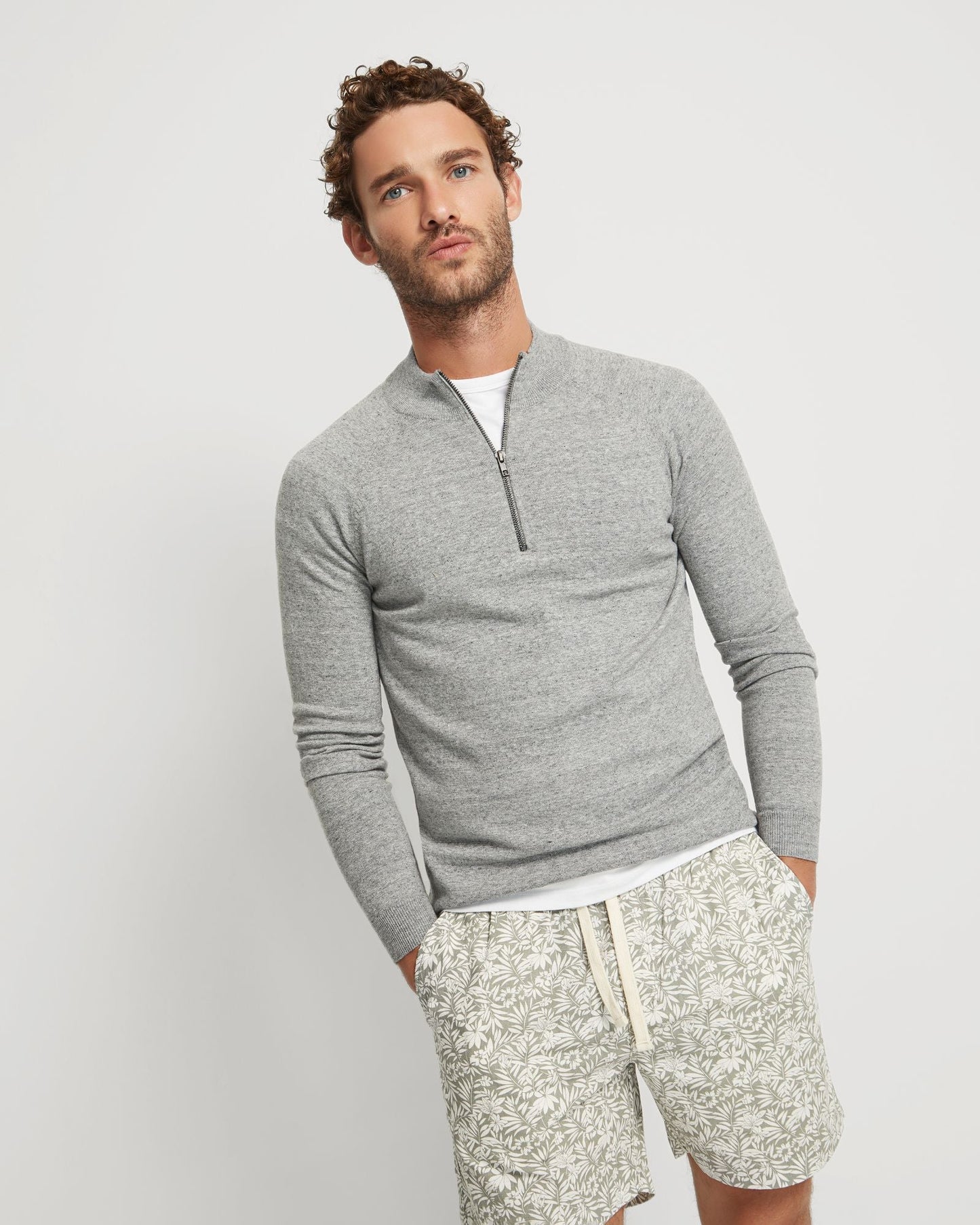 Perry Zip Collar Knit Top