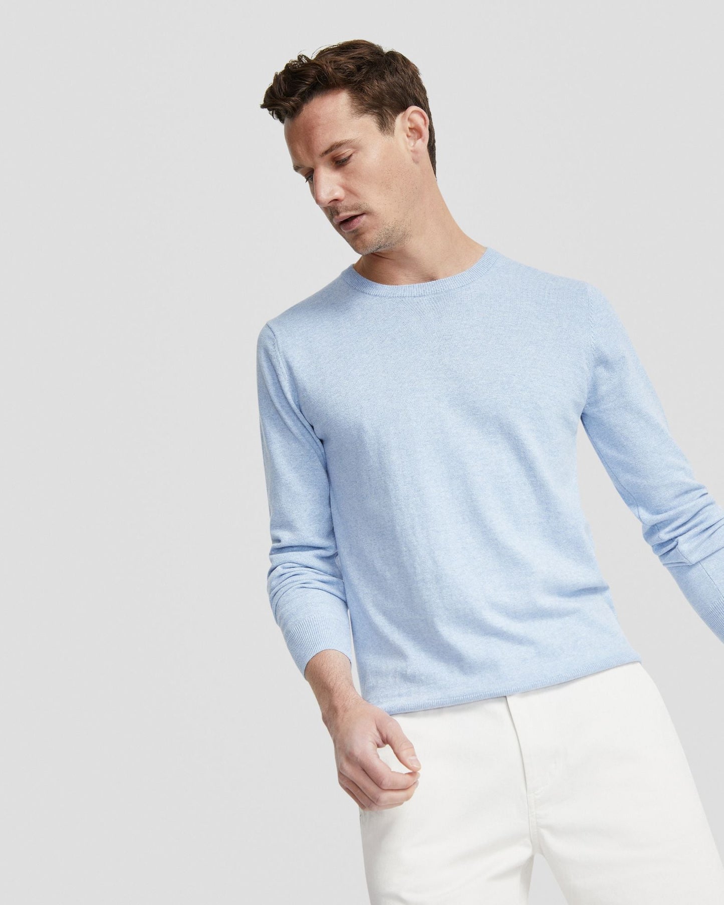 Basic Crew Neck Cashmere Blend Top