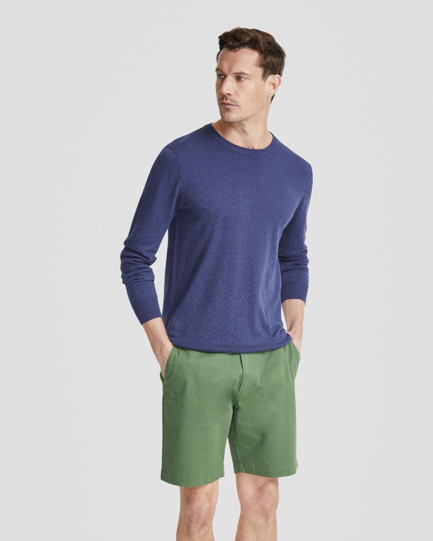 Basic Crew Neck Cashmere Blend Top