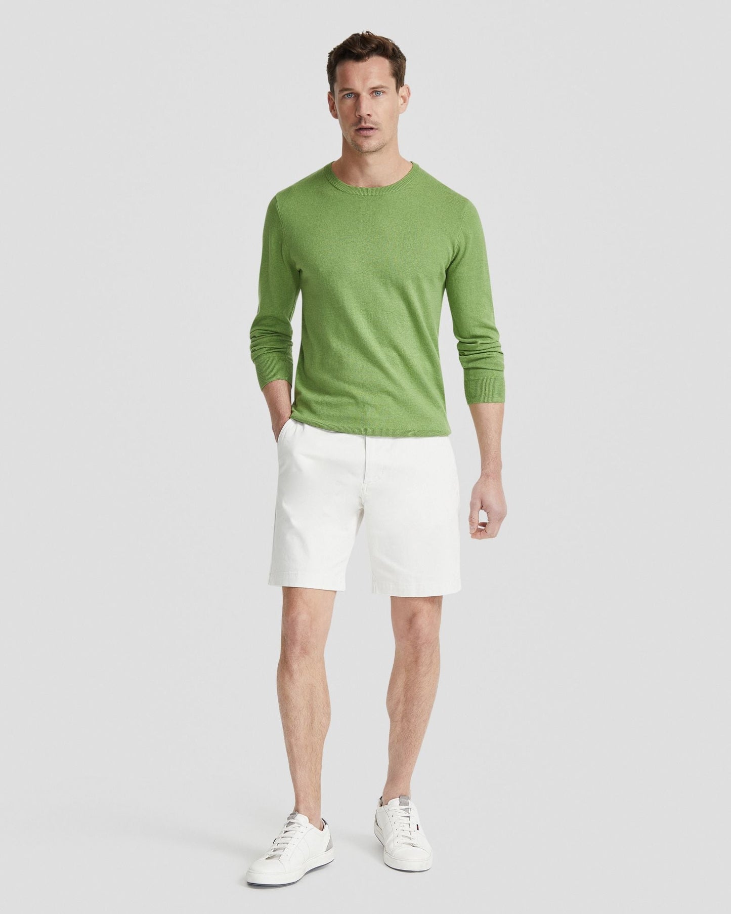 Basic Crew Neck Cashmere Blend Top