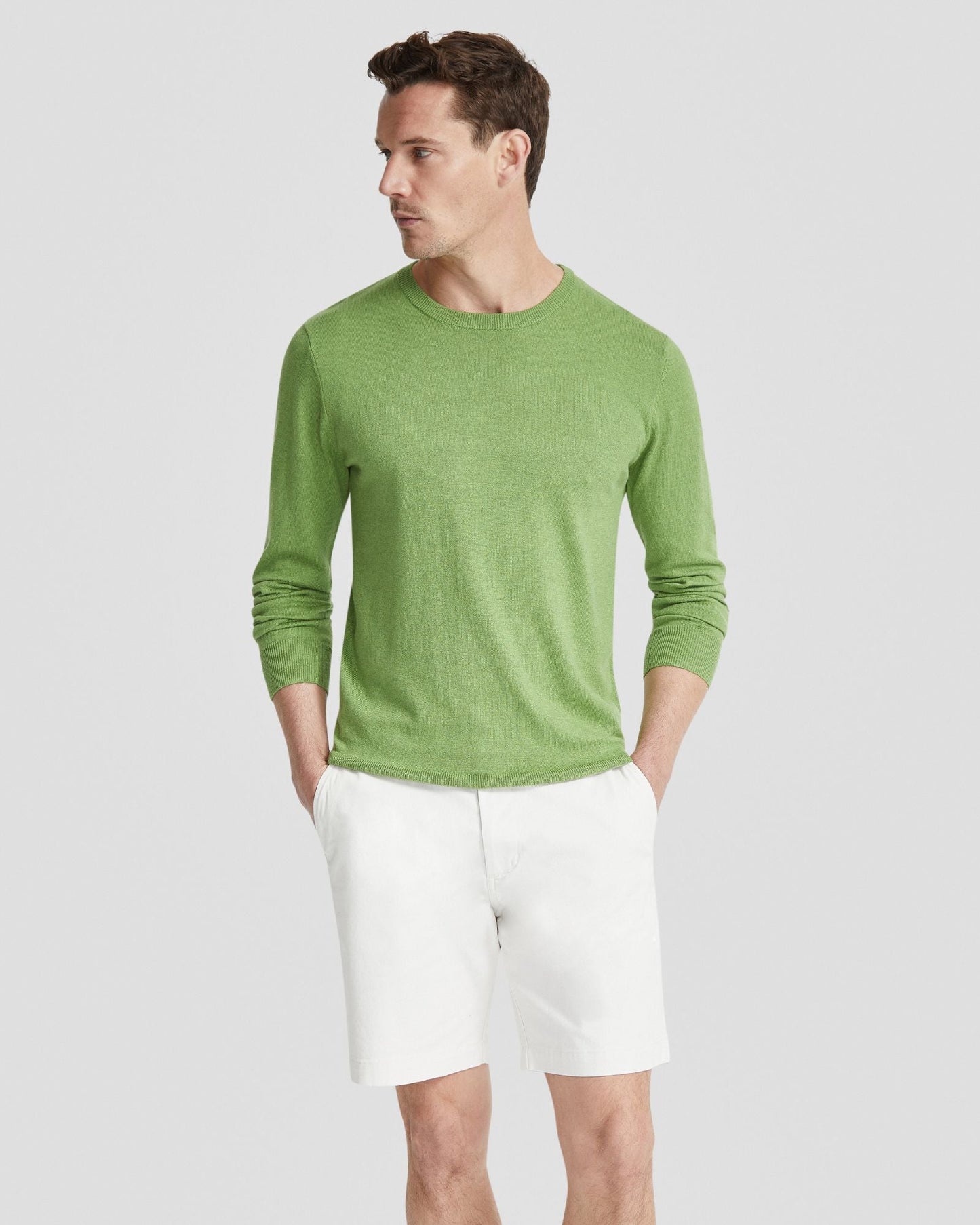 Basic Crew Neck Cashmere Blend Top