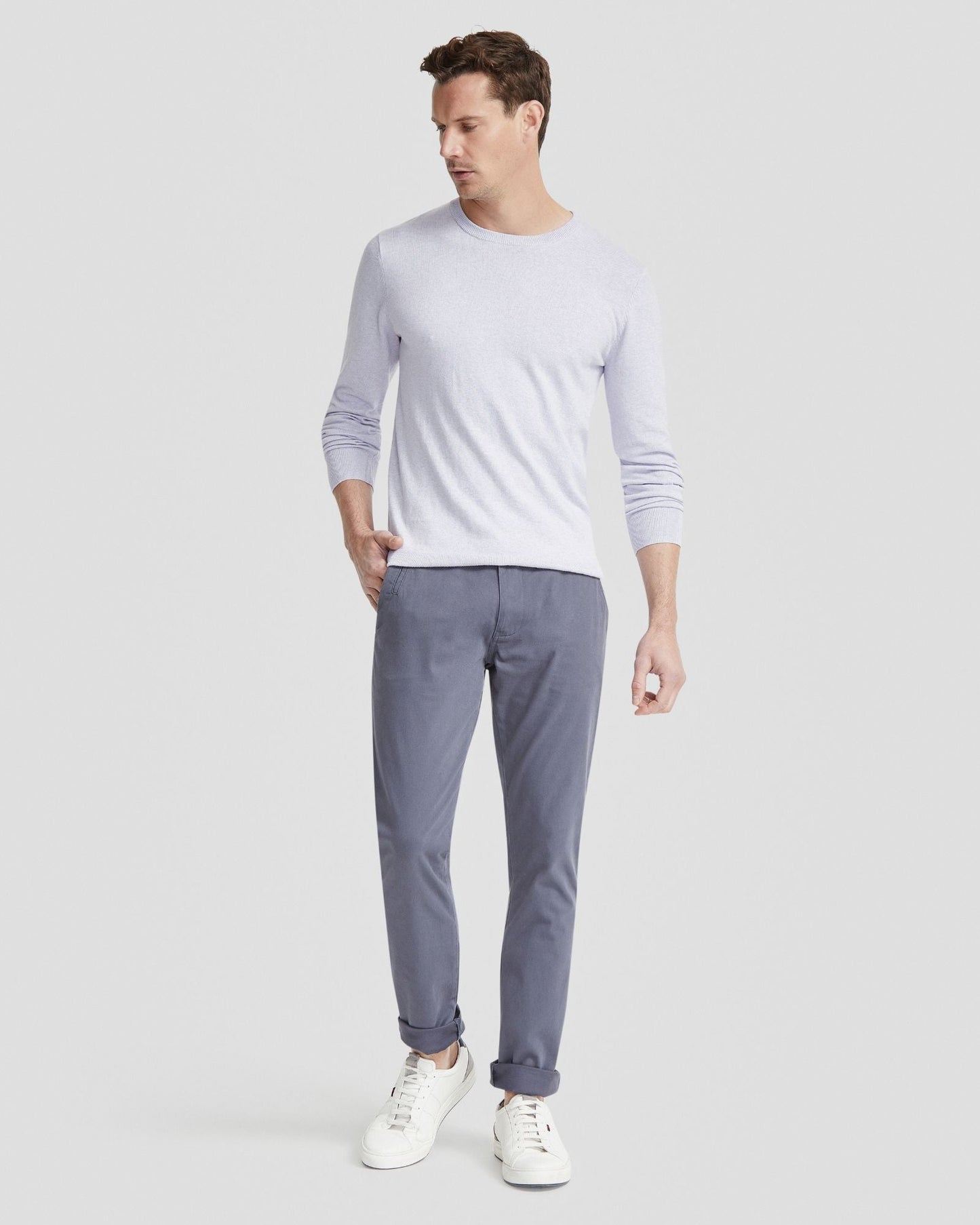 Basic Crew Neck Cashmere Blend Top