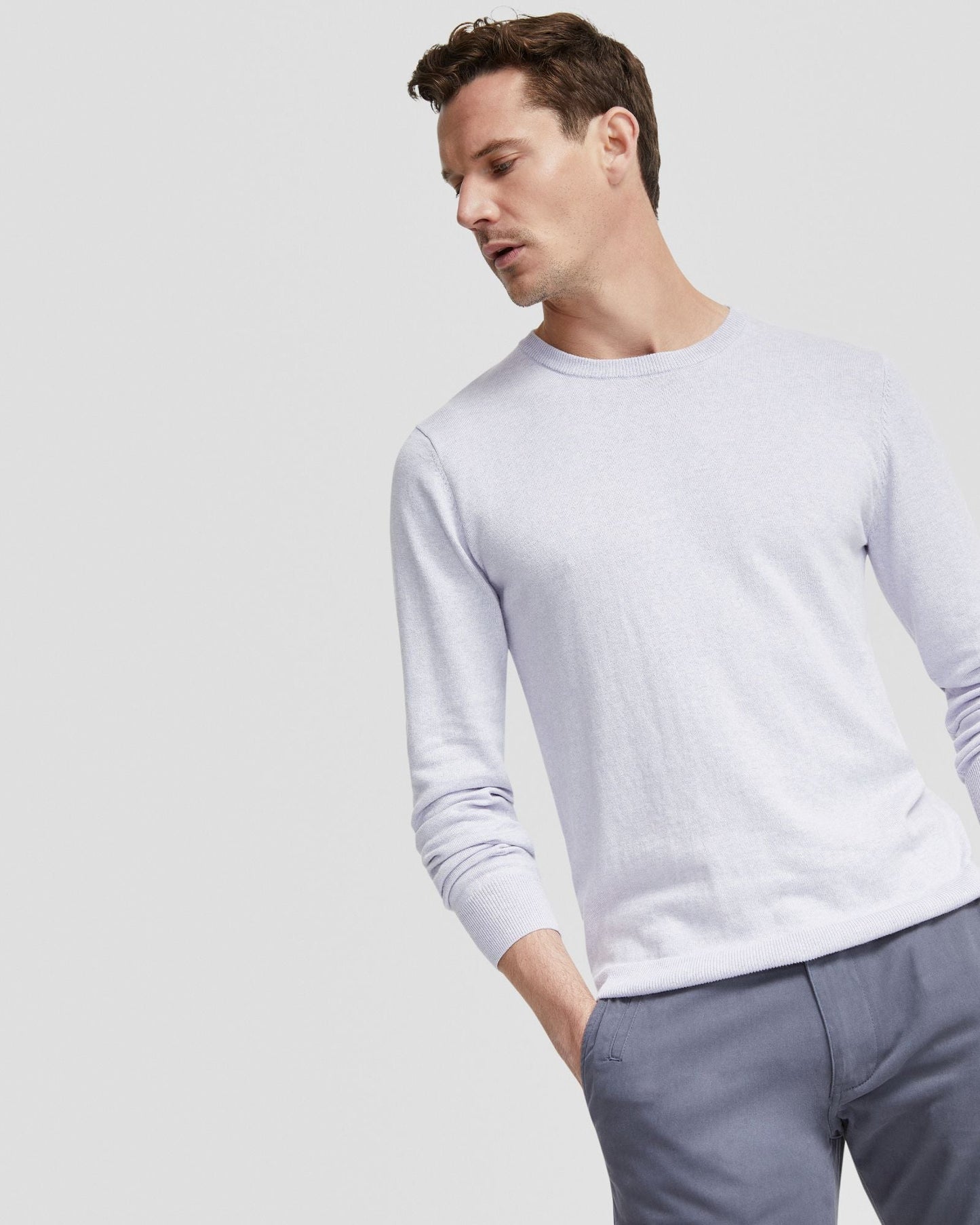 Basic Crew Neck Cashmere Blend Top