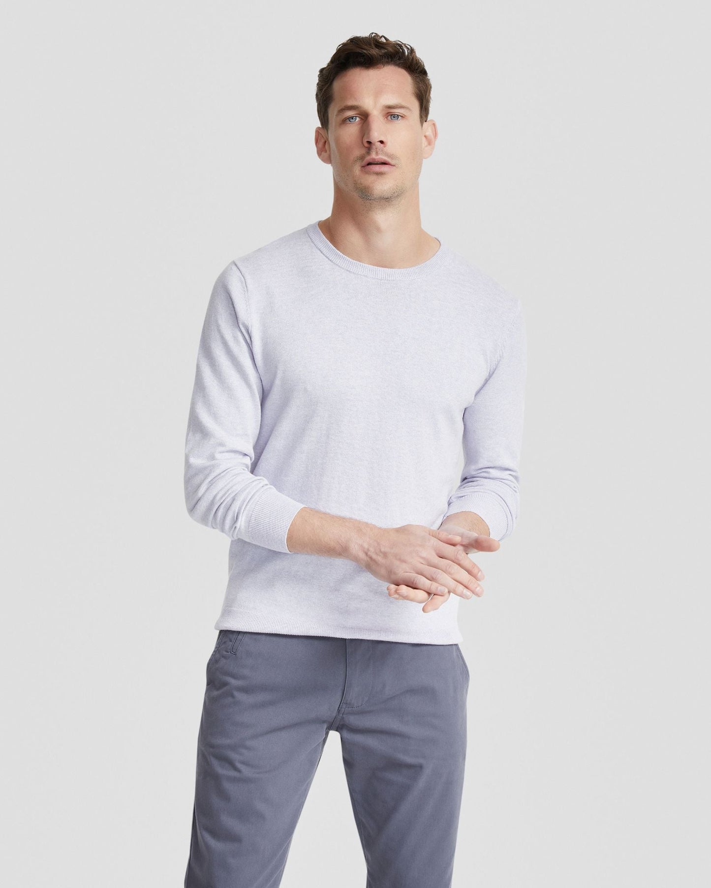Basic Crew Neck Cashmere Blend Top