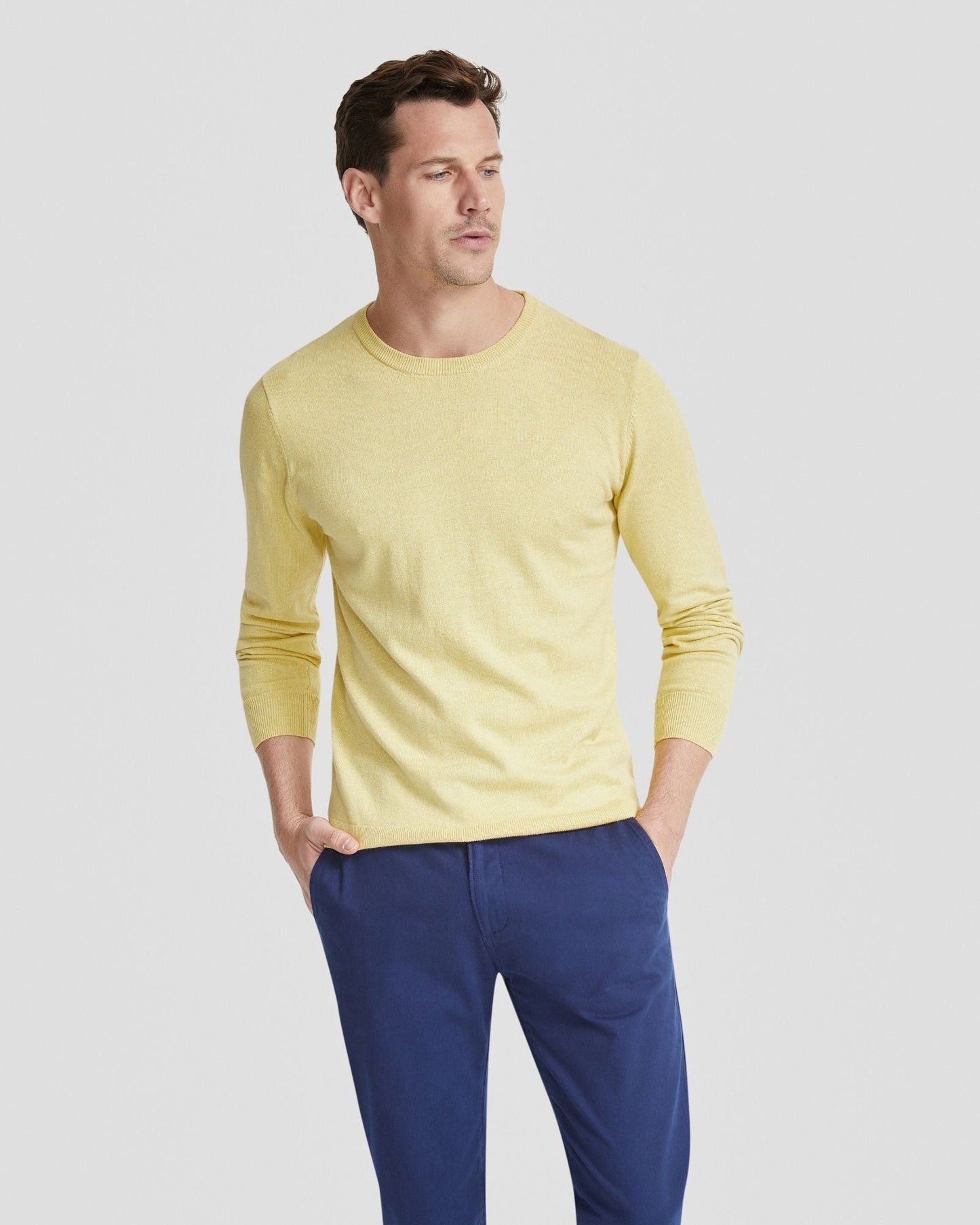 Basic Crew Neck Cashmere Blend Top