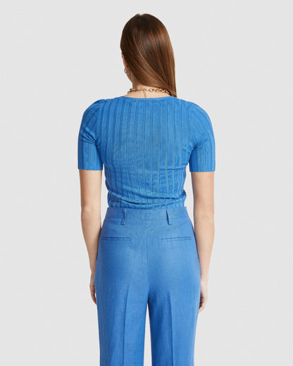 Lucy Rib V-Neck Knitted Top