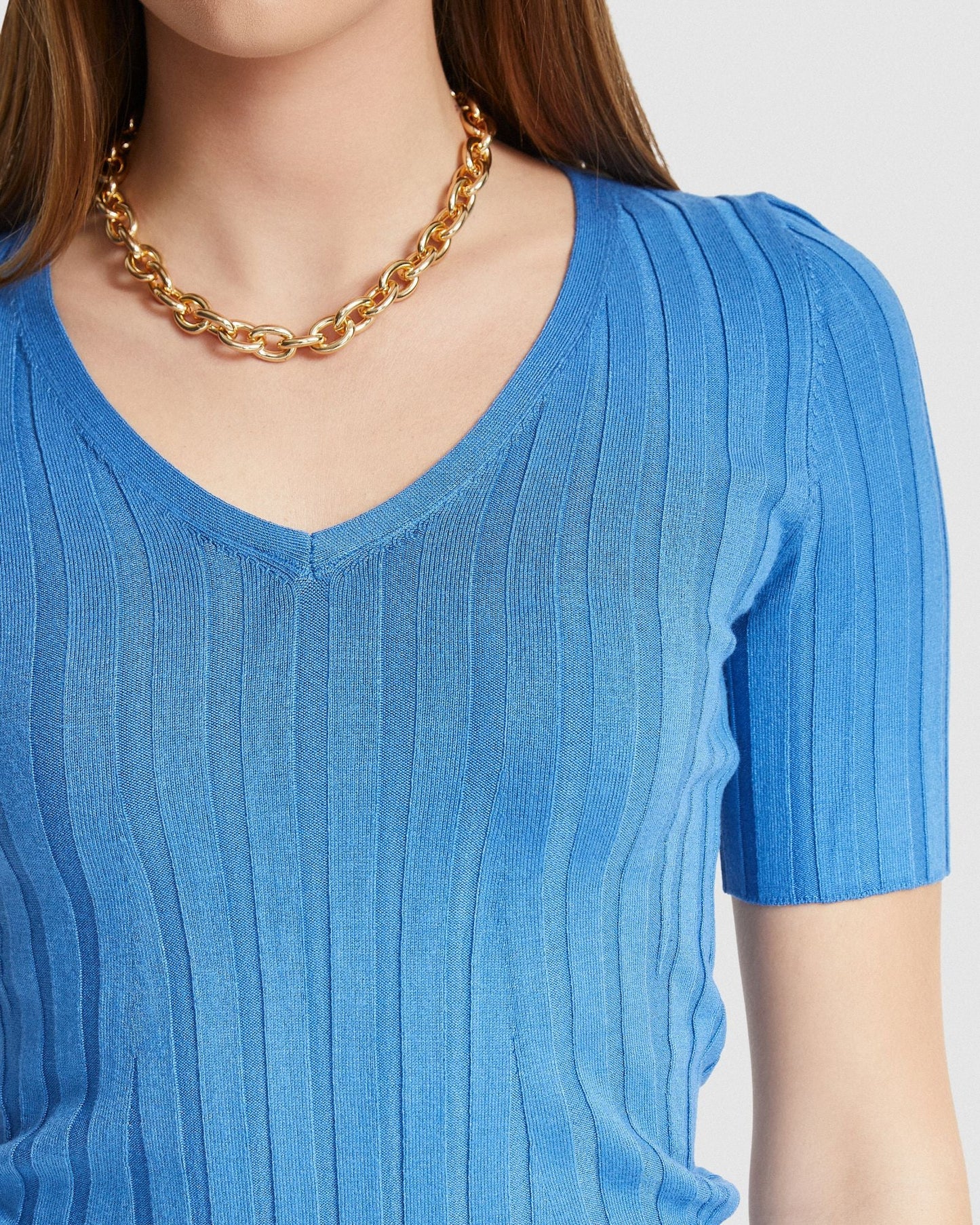 Lucy Rib V-Neck Knitted Top