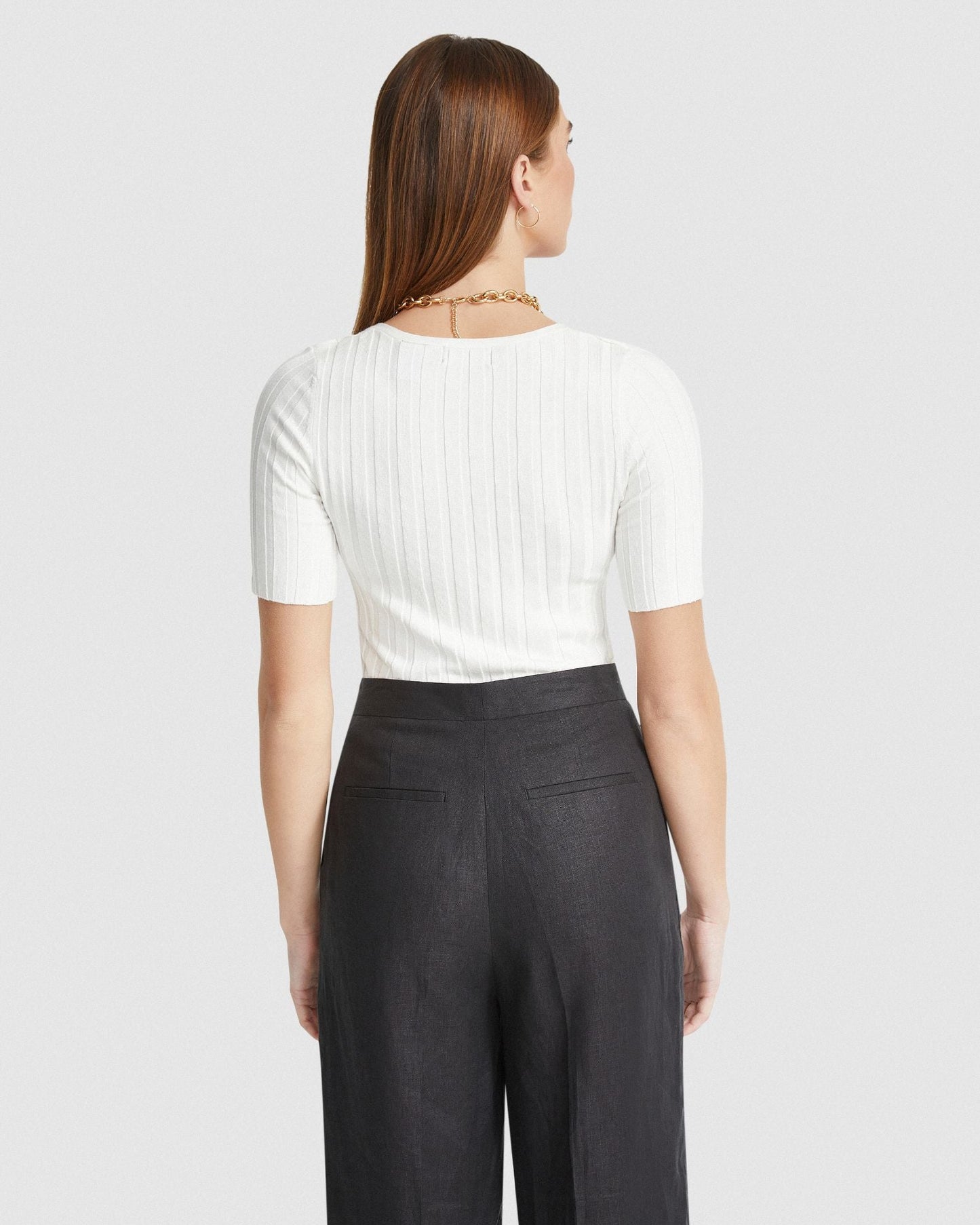 Lucy Rib V-Neck Knitted Top