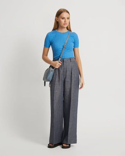 Sasha Crew Neck Short Sleeve Knit Top