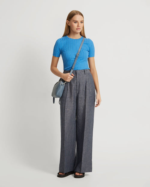 Sasha Crew Neck Short Sleeve Knit Top
