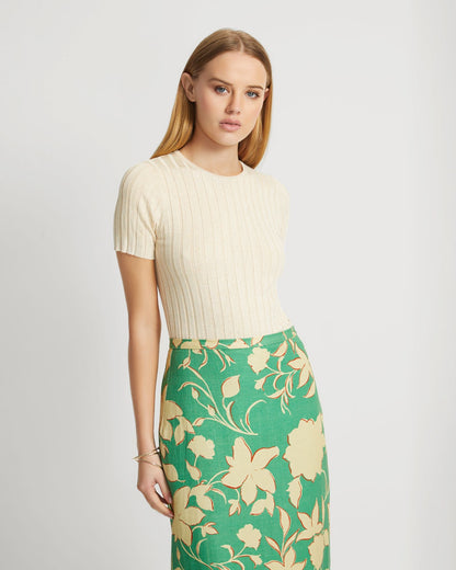 Sasha Crew Neck Short Sleeve Knit Top