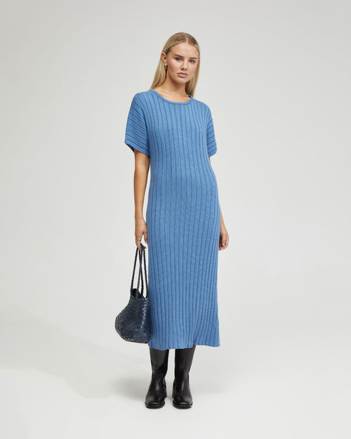 Maya Rib Short Sleeve Dress