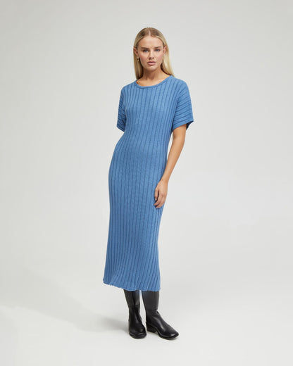 Maya Rib Short Sleeve Dress