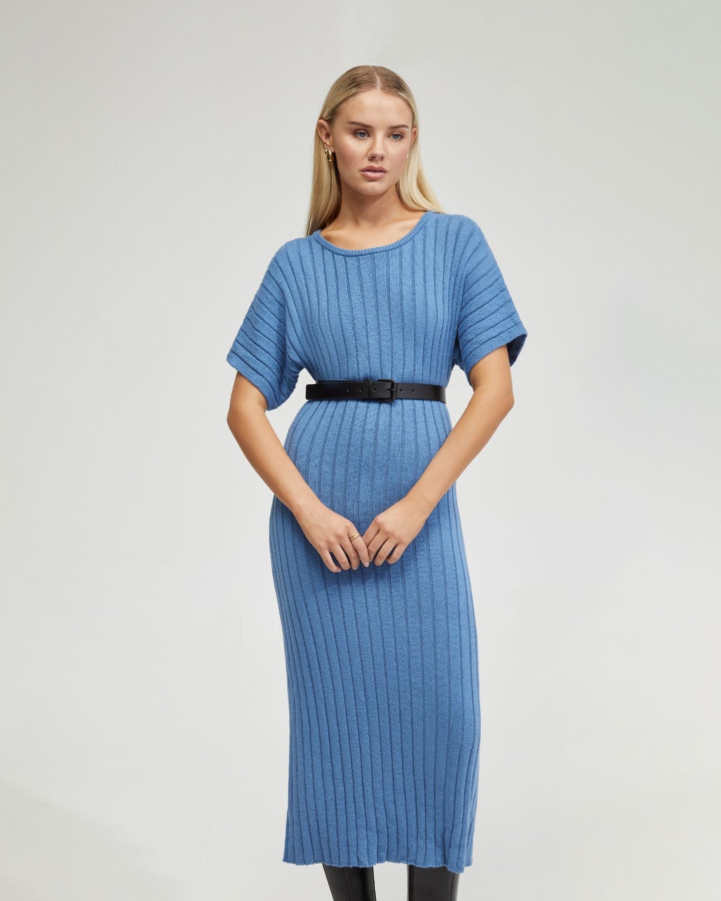 Maya Rib Short Sleeve Dress