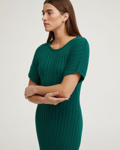 Maya Rib Short Sleeve Dress