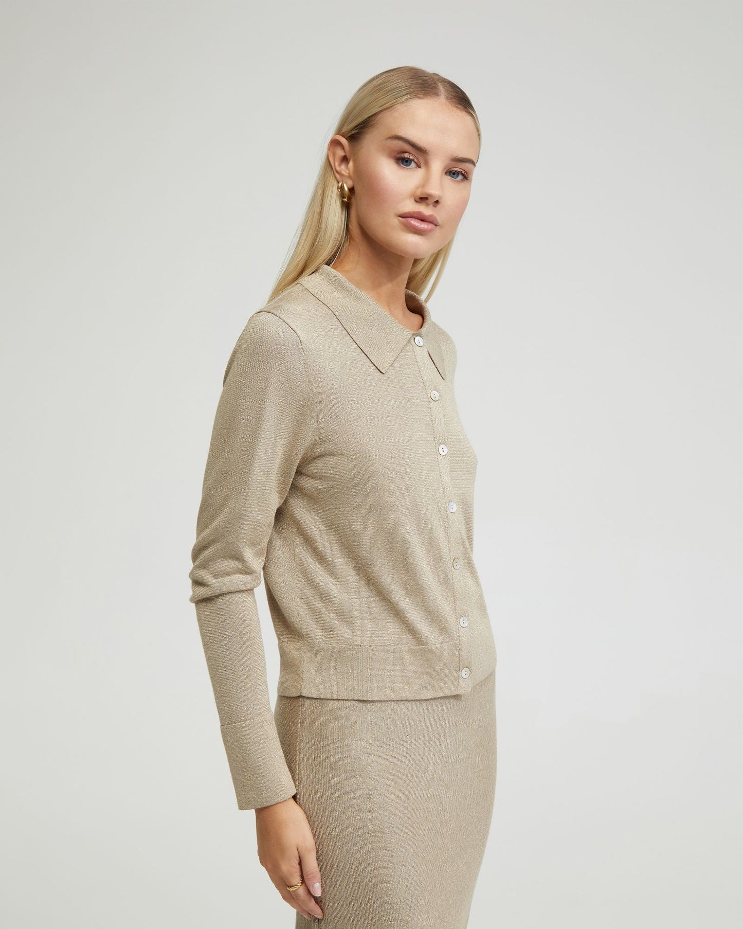 Aggie Knitted Metallic Cardigan