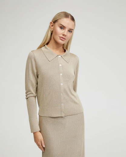 Aggie Knitted Metallic Cardigan