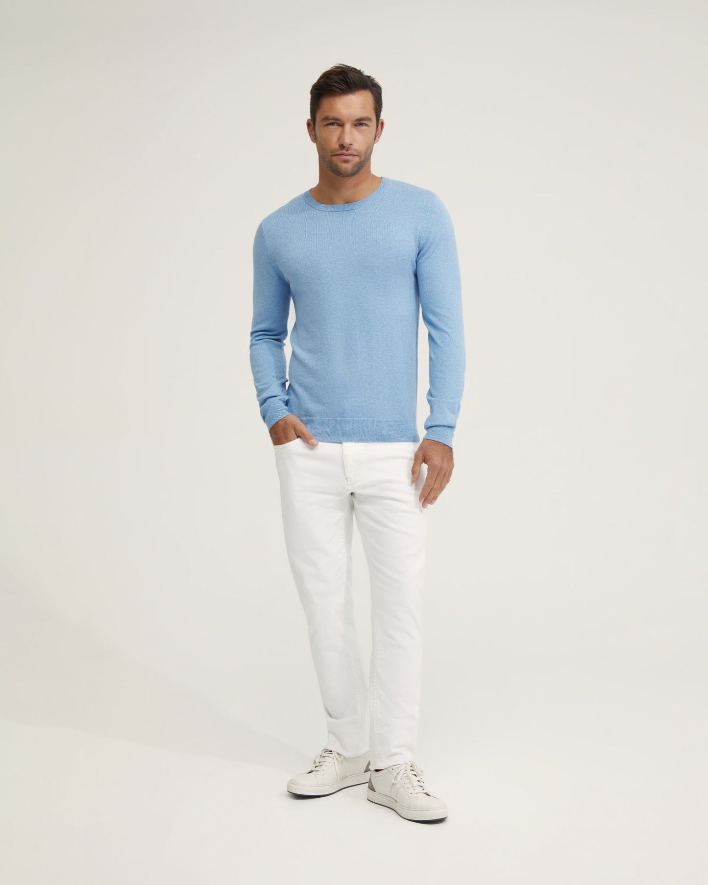 Basic Crew Neck Cashmere Blend Top