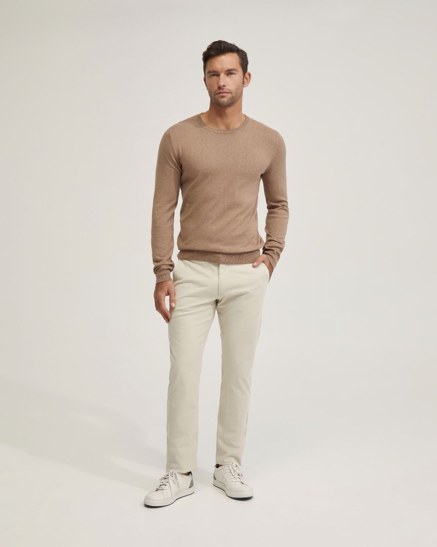 Basic Crew Neck Cashmere Blend Top