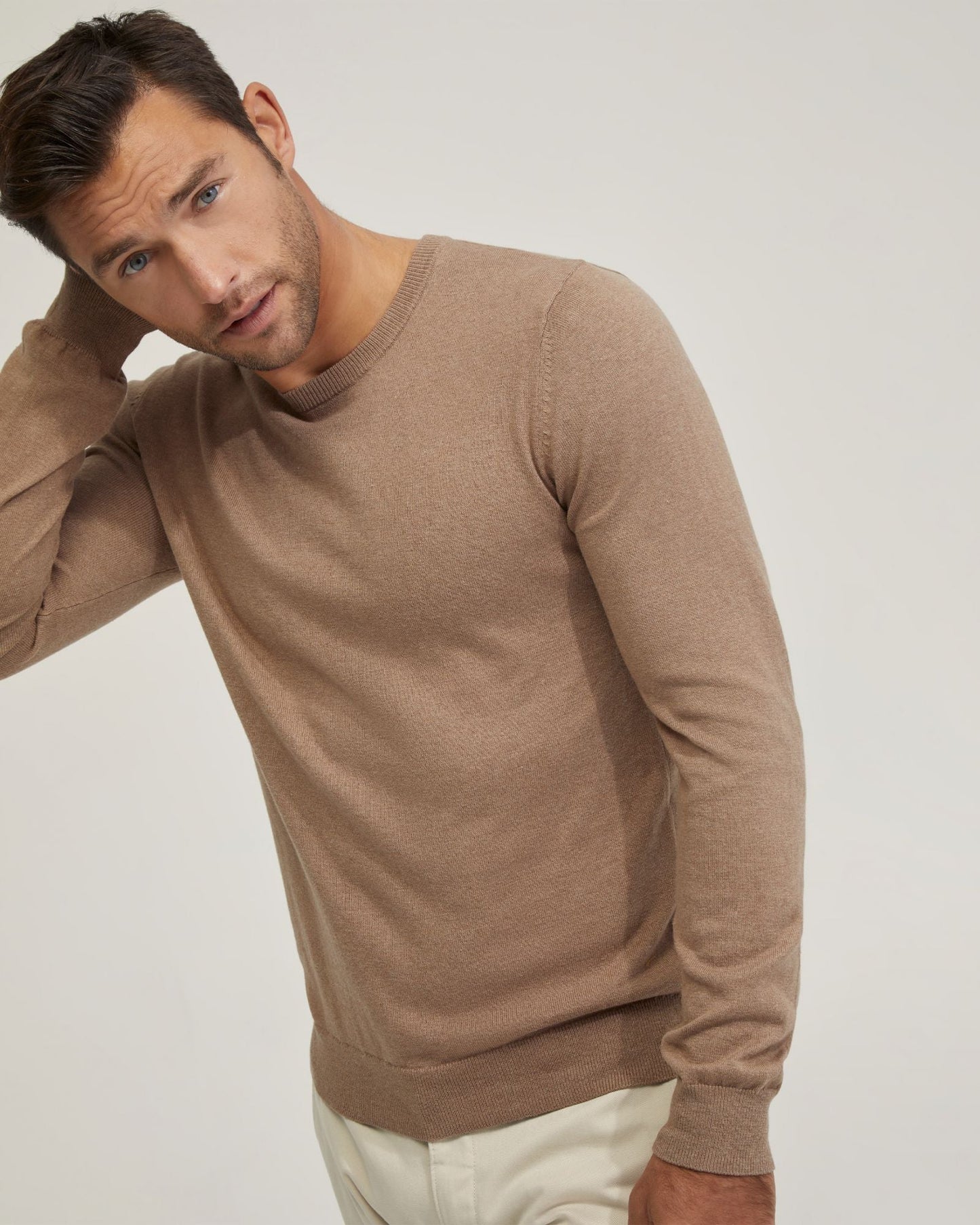 Basic Crew Neck Cashmere Blend Top