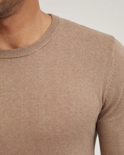 Basic Crew Neck Cashmere Blend Top