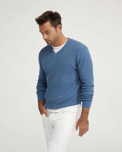 Kane Cotton Rib V-Neck Knit