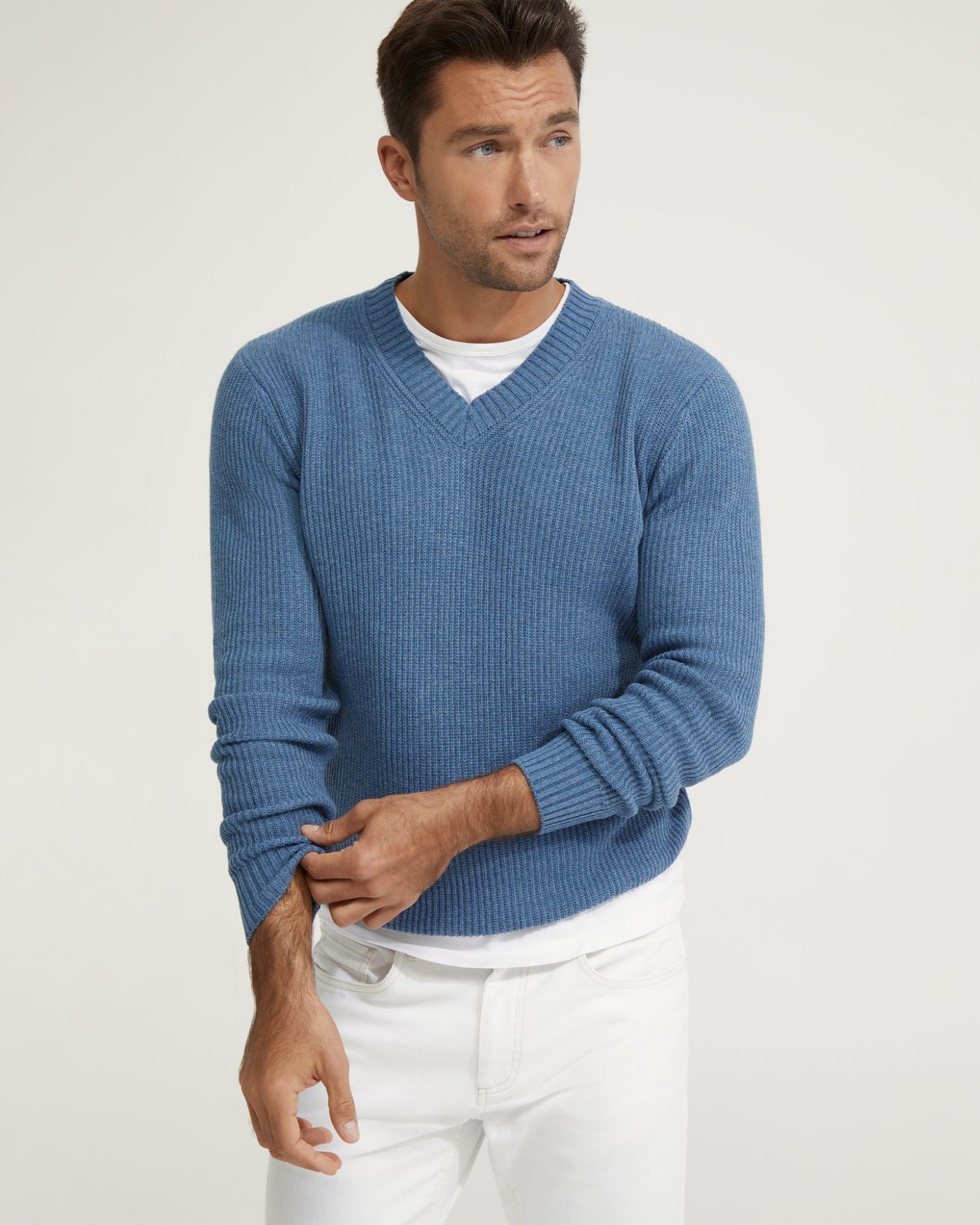 Kane Cotton Rib V-Neck Knit