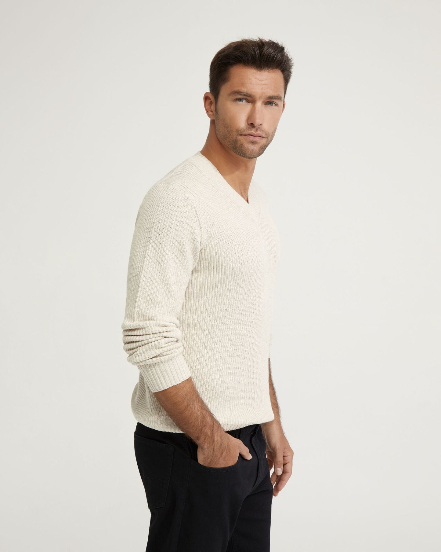 Kane Cotton Rib V-Neck Knit
