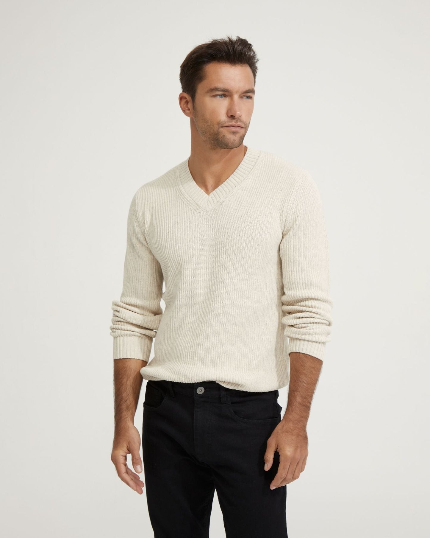 Kane Cotton Rib V-Neck Knit