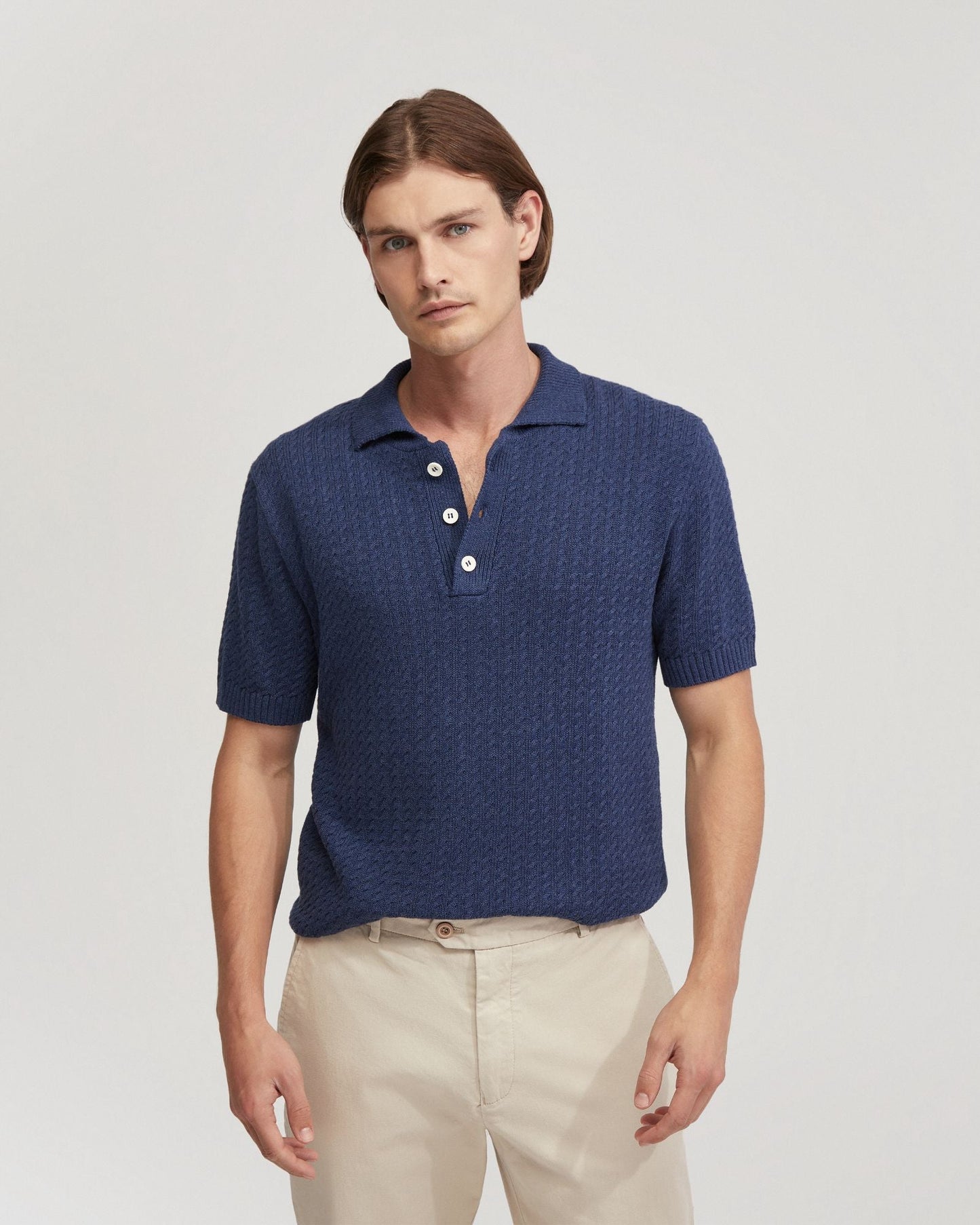 Harrison Cable Knit Polo
