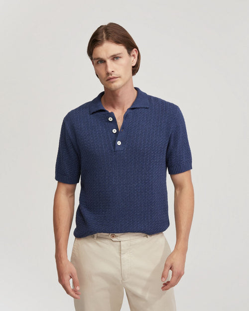 Harrison Cable Knit Polo