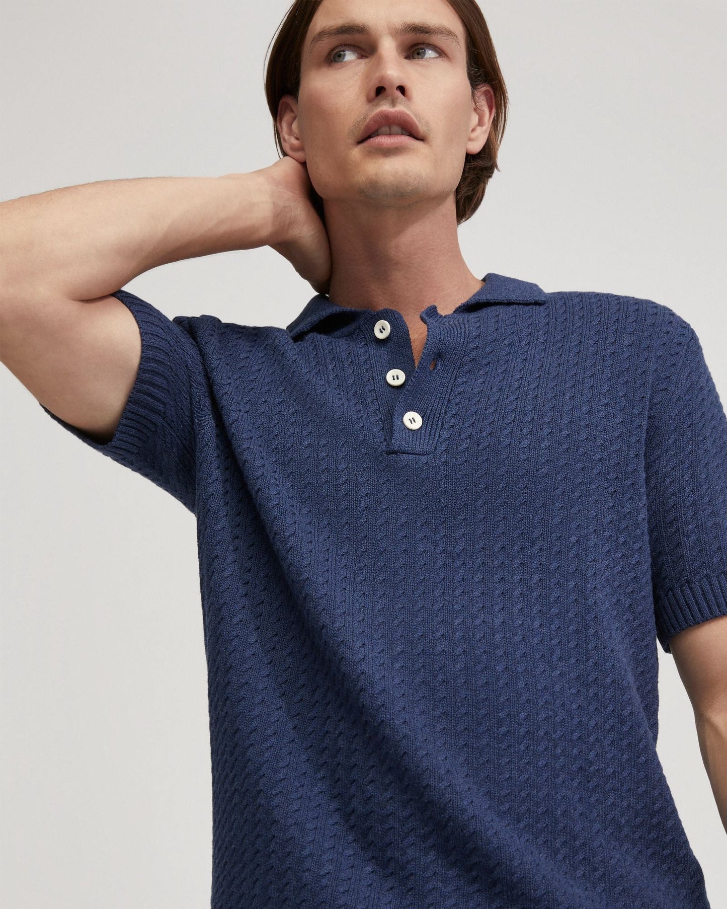 Harrison Cable Knit Polo