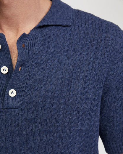 Harrison Cable Knit Polo