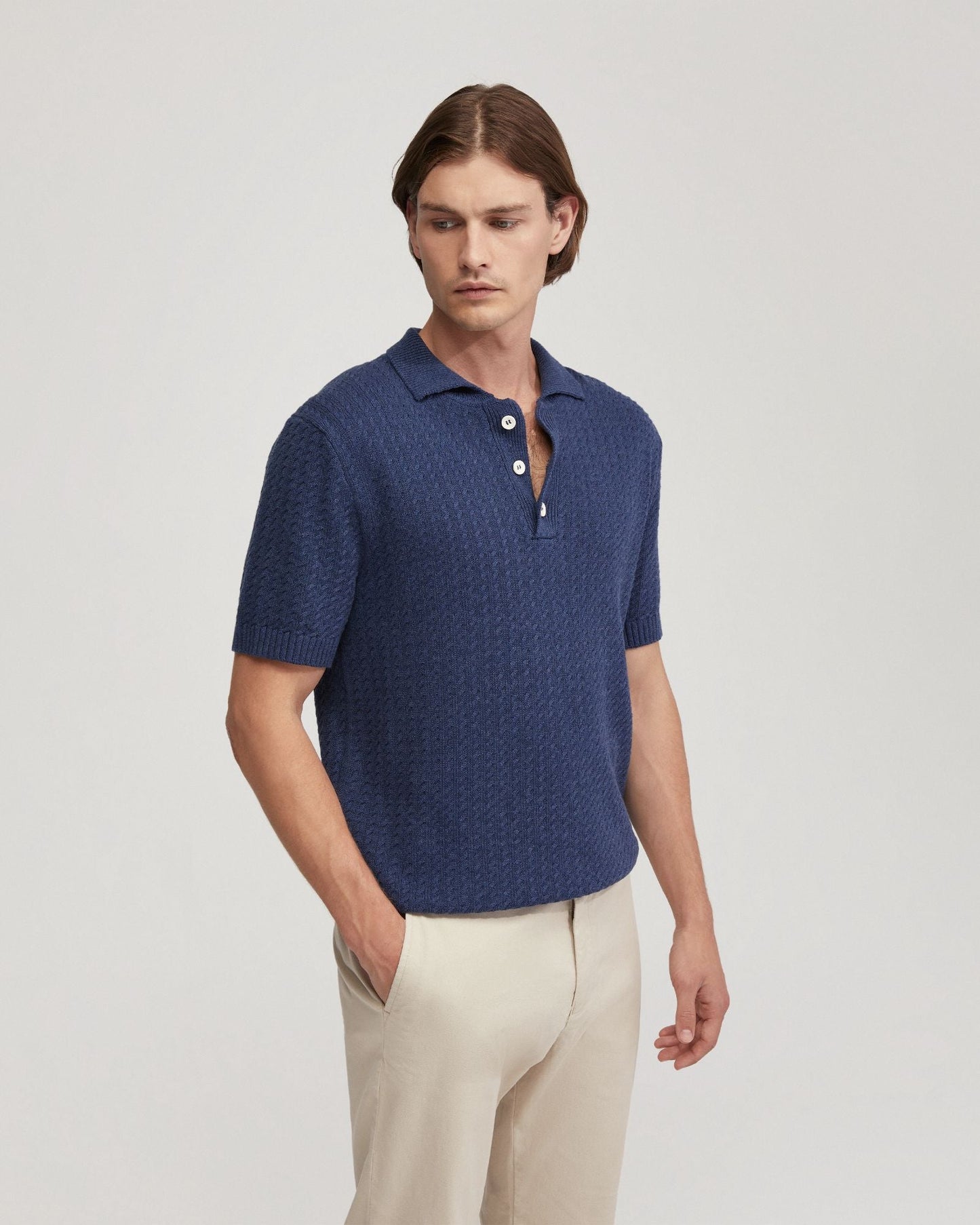 Harrison Cable Knit Polo