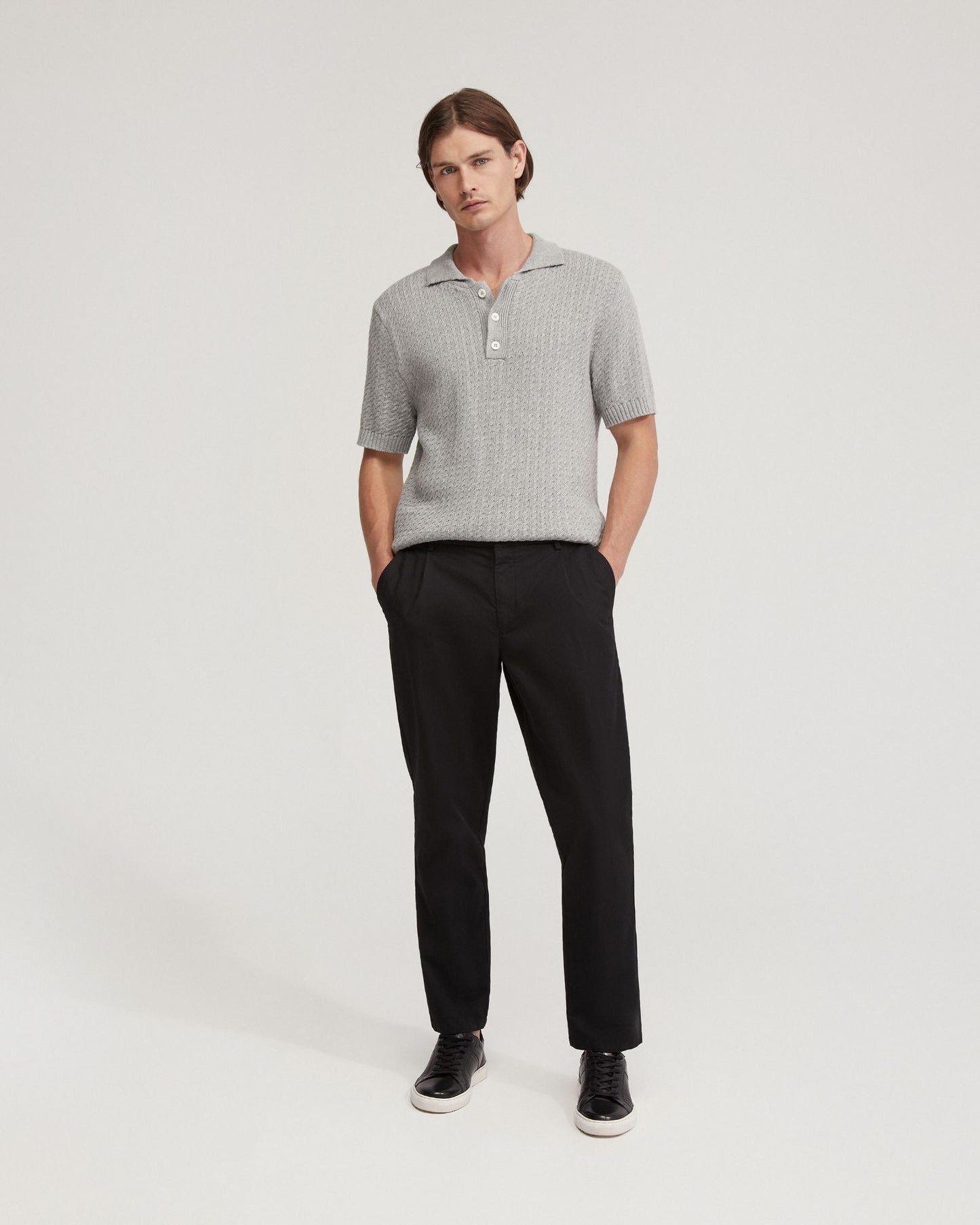 Harrison Cable Knit Polo