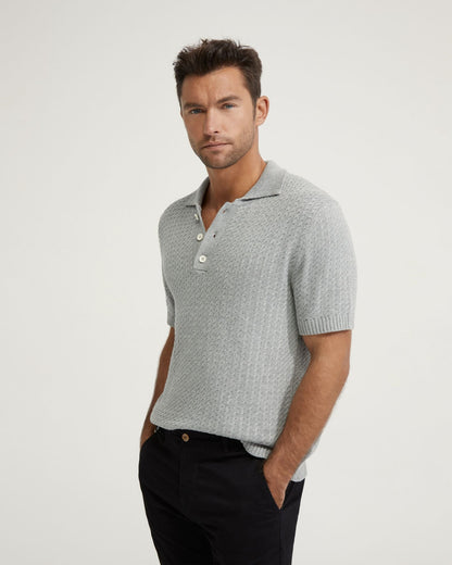 Harrison Cable Knit Polo