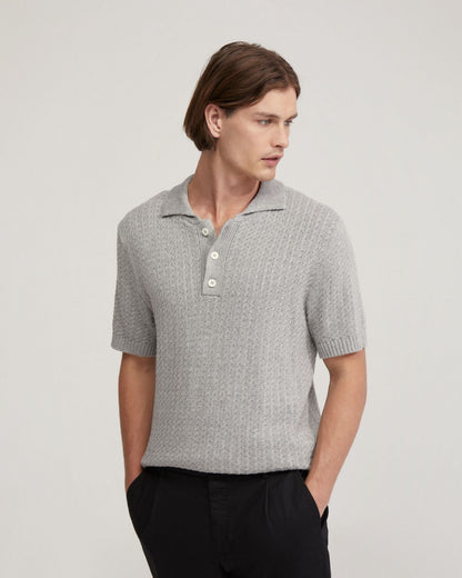 Harrison Cable Knit Polo
