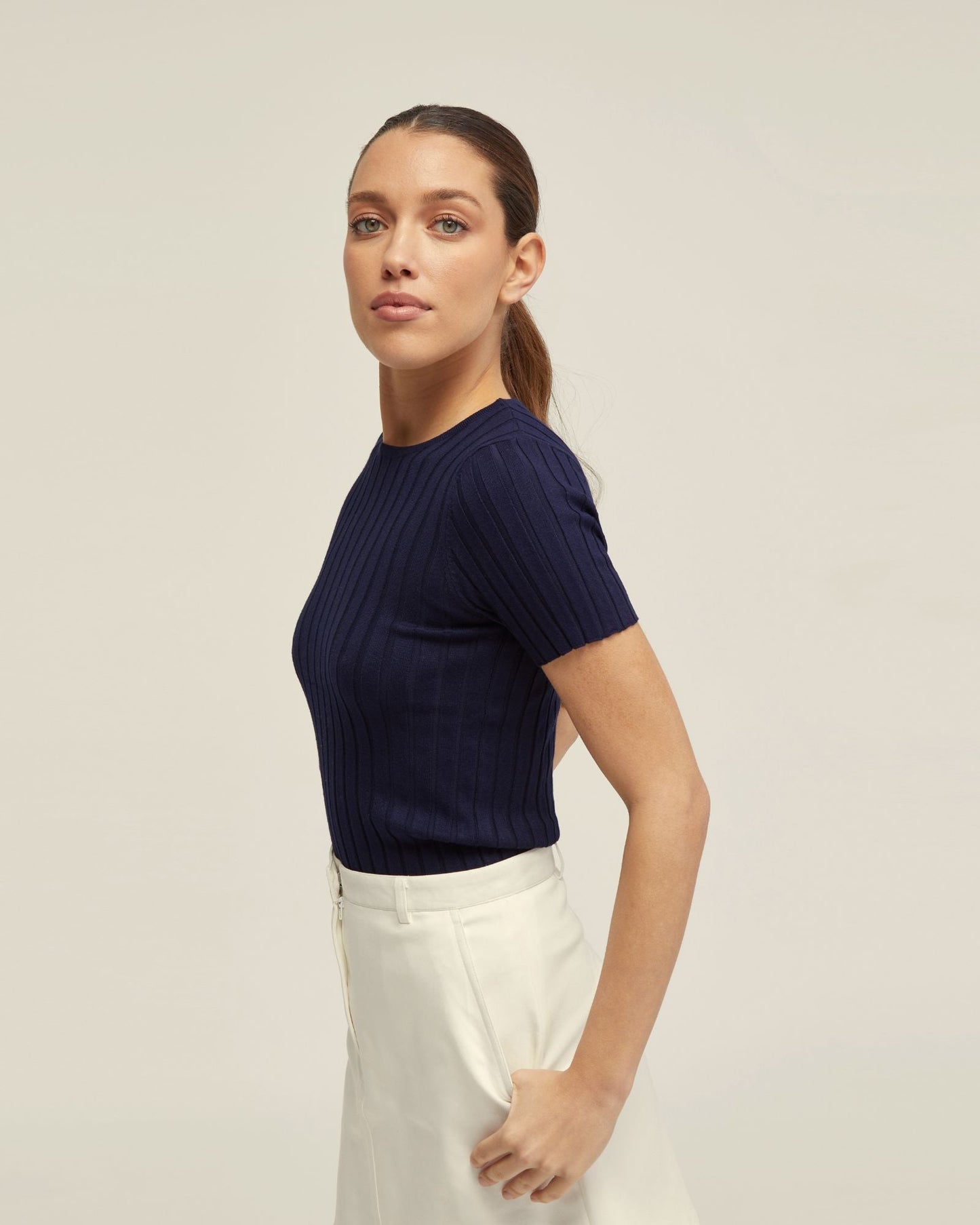 Sasha Crew Neck Rib Knit